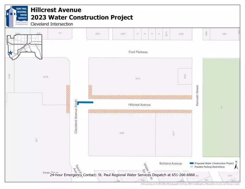 Hillcrest and Cleveland Intersection Water Main Replacement Saint